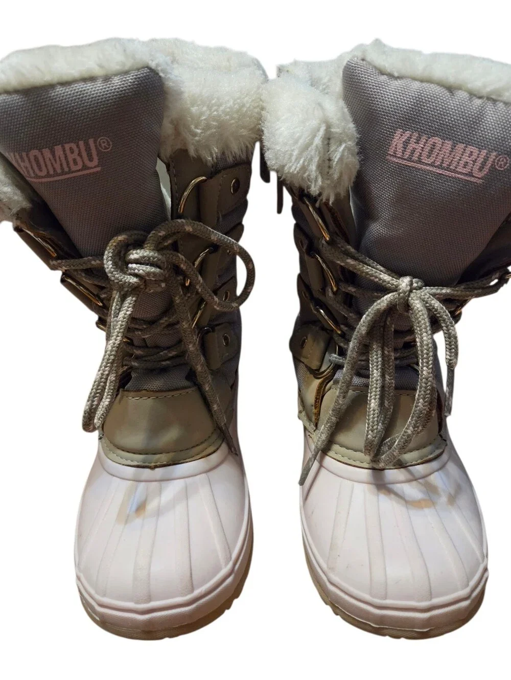 Pink and Brown Khombu Faux Fur Lined Winter Boots Girl's Size 13